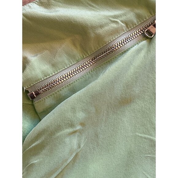 Tibi Eco Cape Silk Drawstring Hem Dress in Green 4 Womens MIni Loose fit - Picture 7 of 13